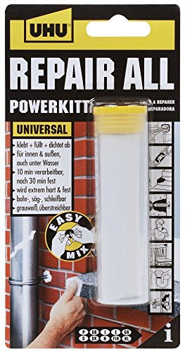 UHU REPAIR ALL POWERKITT, 2-Komponenten-Knetmasse, 60 g, Infokarte, 2er-Pack