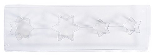 Rayher Seifengießform „Sterne“, 4teilig, Tiefe bis 3 cm, Gießform zum Ausgießen mit Seife, Kreativ-Beton, Raysin-Gießpulver, Wachs, 34368000