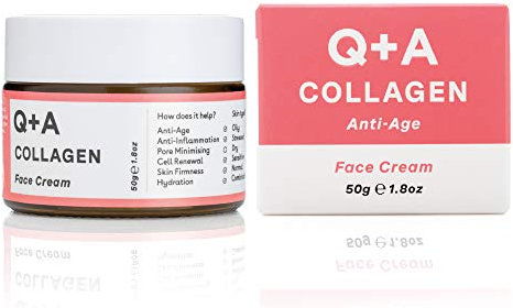 Q+A Collagen Face Cream (50g), Natural Skincare Anti-Ageing Face Care with plant-powered Collagen, Shea Butter and Magnesium, Hydrating and Firming Day Cream