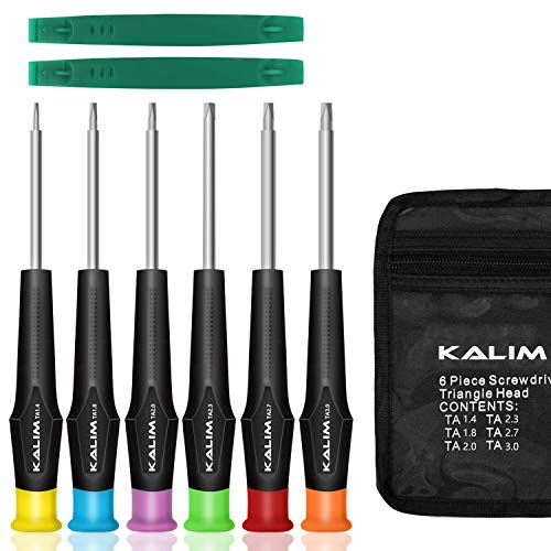 KALIM Juego de destornilladores de cabeza triangular, juego de 6 piezas de aislamiento de reparación, reparación de juguetes, etc. (TA1.4-TA3.0)