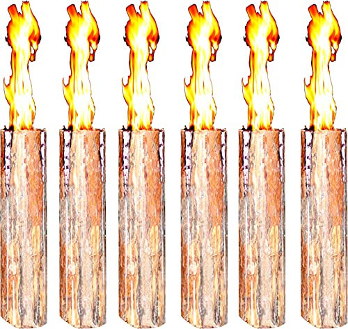 Schwedenfeuer 6 Stück Baumfackel Finnenfackel Gartenfackel Fackel H 60 cm D 10-15 cm