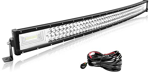 Willpower Led Lichtleiste Balken Gebogen 12V 24V 42 für Auto Offroad | Lightbar Arbeitsscheinwerfer 540W, mit 12V Kabelbaum, 6000K Weiß, IP67 Wasserdicht, Beleuchtung für KFZ Traktor ATV Boot Quad