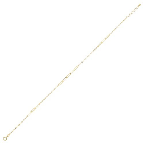 JC Schmuck | Damen Ankerkette Fusskette in 585 Gold | Fußkette Fußkettchen Schmuck | Länge verstellbar 23 cm bis 25 cm | 8426