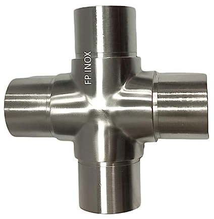 Coude Té 4 départ inox A2 Satinée Tube Diamètre 42.4mm Epais 2.6mm Garde Corps