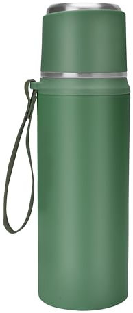 Belle Vous Grüne Thermosflasche aus Edelstahl - 800ml Doppelwandiger & vakuumisolierter Thermoskanne mit Becher - auslaufsichere Thermos Flasche für heiße und kalte Getränke
