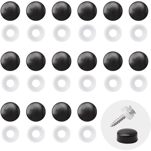INCREWAY 100pcs Screw Covers, Plastic Screw Cap, Plastic Screw Cover, Plastidome Screw Cap (Black)