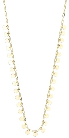 JC Trauringe Gold Anhänger Platten + Kette in Echt 585 Gold klassische, schlichte Plättchen Halskette Ankerkette Goldanhänger Sets Goldschmuck Damen Schmuck in Gelbgold inkl. Schmucketui 8614