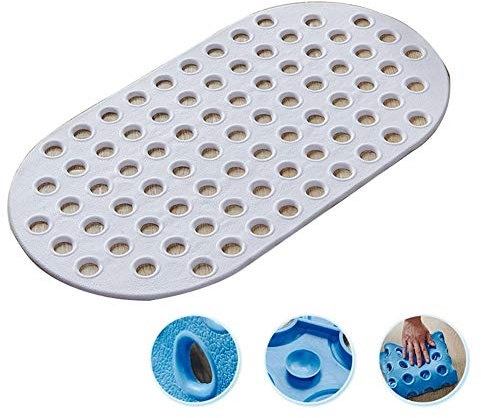 duschmatte rutschfest badematte rutschfest badematte Holz Duschmatte, rutschfeste, Dicke, ovale Badewannenmatten mit Saugnapf für den Home-Spa-Schwimmbad, 3 Farben (Farbe: Weiß, Größe: 40 x