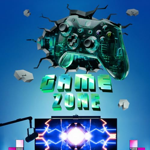 HGDESIGN® Wandtattoo Wandaufkleber Gamepad Game Zone 3D Gamer Poster Wandsticker Wanddeko für Kinderzimmer Jungen Schlafzimmer Junge Teenager Videospiel Geschenk (A)