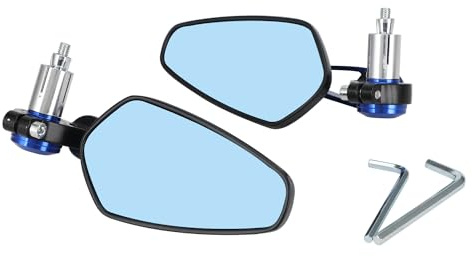 Espejo retrovisor de motocicleta, 1 * par de espejos de motocicleta de aleación de aluminio con espejo de extremo de manillar de montaje en espejo para Sur-Ron X/S Surron Sur Ron Light Bee-Blue