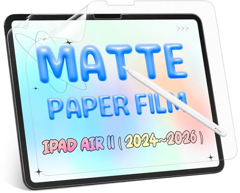 2 Unités Protection Écran en Papier pour iPad Air 11 M4/M3/M2 (2026-2024) | Film Protecteur en PET Paper Mat, Anti-Reflet/Anti-Empreintes,Parfaitement Écrire et Dessiner