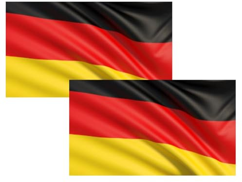 Super Mundo Lot de 2 grands drapeaux allemands pour extérieur et intérieur 60 x 90 cm, 2 drapeaux nationaux Allemagne (60 x 90 cm)