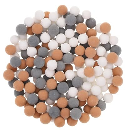 QUARKZMAN 7 Paquets Perles de Remplacement pour Pomme de Douche 7-8mm Perles de Filtre de Douche Perles de Pierre Minérale de Remplacement pour Adoucisseur d'Eau, Blanc, Gris, Orange