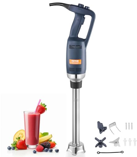 VEVOR Frullatore Immersione, Frullatore Manuale per Carichi Pesanti 350 W, Miscelatore Portatile a Velocità Variabile Continuo da 406 mm, Lama in Acciaio Inossidabile, per Zuppe, Salse, Panna