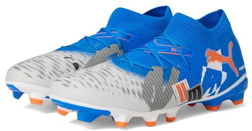 Puma Mens Future 8 Match Firm, Artificial Ground Soccer Cleats, Puma White-Ultra Blue-Feather Gray-Puma Black-Glowing Red, 9.5 UK