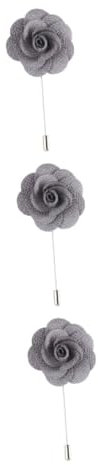 LIFKOME 3 Stücke Männer Grau Stoff Blume Krawatte Pin Handgemachte Brosche Anstecknadel Für Männer Decor