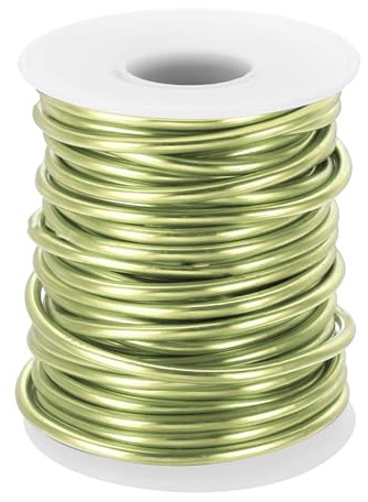 PATIKIL 8 Gauge 3mm Filo di Alluminio Artigianato, 32,8 Piedi Filo Metallico Armatura Flessibile per Creazione Gioielli Avvolgimento Metallo Fai Da Te, Verde Mela
