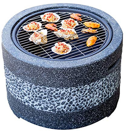 JFNHUTL Kit per Barbecue a Legna da Giardino, braciere da Esterno, braciere da Giardino, braciere da Esterno in Pietra Artificiale, braciere da Giardino, 55,5 cm/21,9