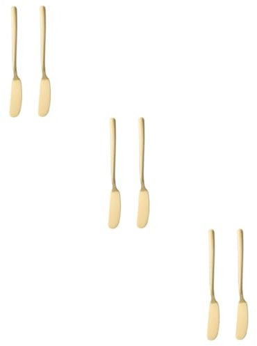 OKUMEYR 6pièces Couteau à Beurre Acier Inoxydable Doré Outils De Cuisine Pour Épandre Crème Fromage Beurre Et Confiture Ustensiles De Pâtisserie Et Décoration De Gâteaux