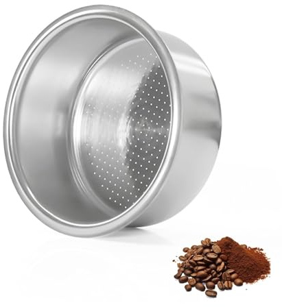 51mm Kaffeesieb Filterkorb Espresso Sieb - 2 Tasse Edelstahl Kaffeefilter kompatibel mit Delonghi Espressomaschine, Siebträger Zubehör (Nicht geeignet für Delonghi EC685 & EC680), Bohrungsgröße 0.3mm