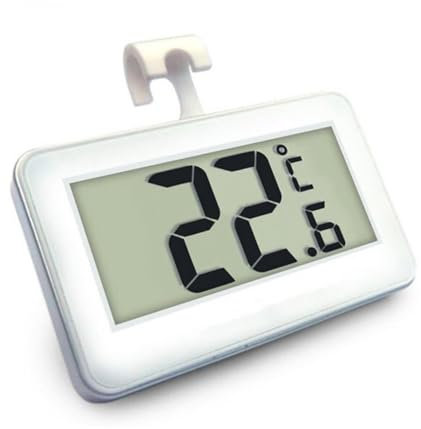 COLLBATH 2St Innen- und Außenthermometer kühlschrankthermometer küchenthermometer themometer kühlschranktermomether Refrigerator thermometer Ofen Temperatur Alarm digitales Thermometer Weiß