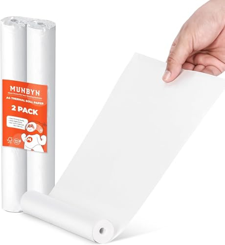 Double Dragon Thermal Printer Paper – 2 Rolls (210mm x 6.5m) | Compatible with Phomemo M832/M833/M834, Munbyn ITP01/ITP04/A40, Peripage, Brother, Vretti & Other Thermal Printers