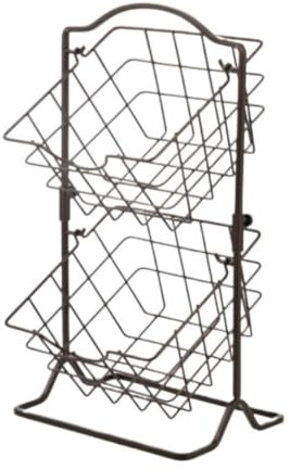JYARZ Cesta de Frutas de Estilo Moderno Cesta De Almacenamiento De Fruta Para Encimera De Metal De 2 Niveles, Cesta De Fruta Pequeña Para Encimera De Cocina Plato Decorativo