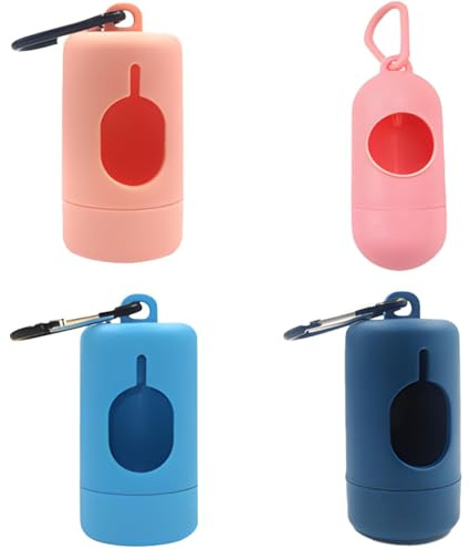 4 Stück Kotbeutelspender, Hundekotbeutelspender mit Karabinerhaken, 22x30x6cm kotbeutelhalter, Kotbeutel Spender für Hunde, Wiederverwendbar, An einem Hundehalsband, Rucksack oder Leine hängen