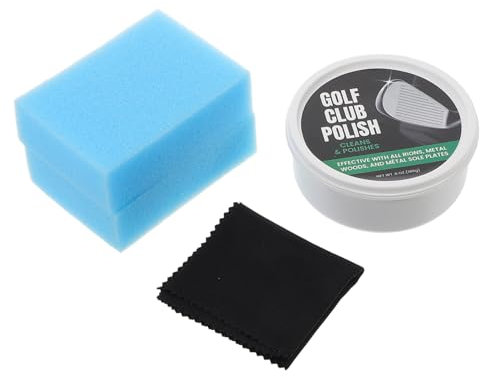 KOMBIUDA Kit Nettoyage Clubs Golf avec Pâte De Protection Polish Anti-Rayures Éponges Et Chiffons pour Entretien Et Brillance des Fers Accessoire Golfeurs