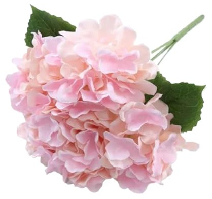 Simulation Mallorca - Flor artificial de seda con 5 hortensias grandes, para decoración del hogar, sala de estar, mesa, boda, flor falsa azul (016)