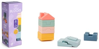 Miniland - Mjuka tornblock: Set med mjuka block för stapling och montering, stimulerar motorik och kreativitet, från 6 månader