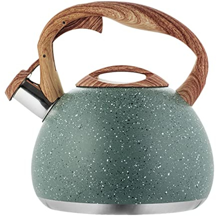 Bouilloire pratique Couvercle rapide Chauffe-eau Cuisinière avec fer à repasser ergonomique Bouilloire quotidienne en bois L pour thé sifflant Poignée en bois robuste Utilisation en fonte Dessus chaud