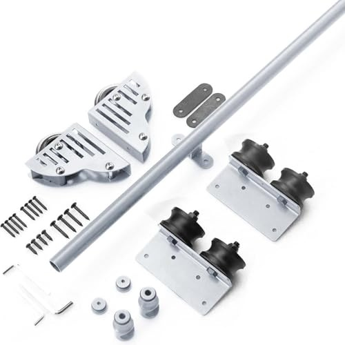 100cm-732cm rullande beslag silverfärgad glidande stege hängande skena kit för bibliotek/loft/hem/inomhus/bokhandel (ingen stege ingår)(Non-telescopic,366cm Spårkit)