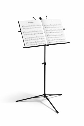 Atril para partituras plegable regulable en altura atril musica - trípode para libros estable portátil incluye funda de transporte, negro