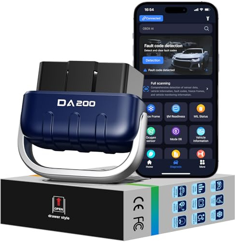 Dispositivo de diagnóstico OBD2 Bluetooth, lector de códigos de diagnóstico automático, herramientas de diagnóstico OBD con inspección del motor, análisis de emisiones, manual de mantenimiento AI