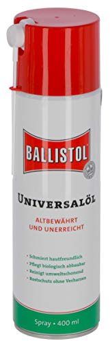 BALLISTOL Olio Spray Universale Lubrificante, Sgrassante, Sbloccante, Lucida, Elimina Ruggine, Pensato Per La Pulizia Di Catene Bici Elettriche, Mtb, Moto, Tapis Roulant, Contatti Elettrici 400ml