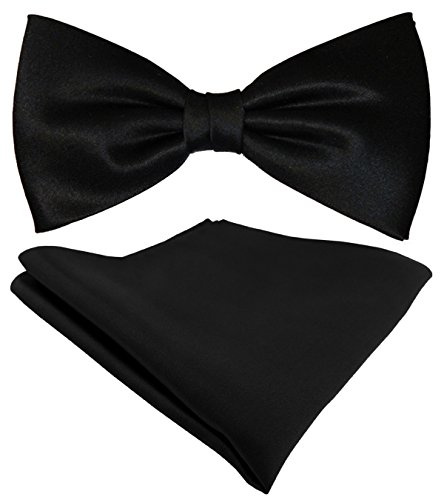 TigerTie Seidenfliege Satin Einstecktuch in Uni einfarbig - 100% reine Seide