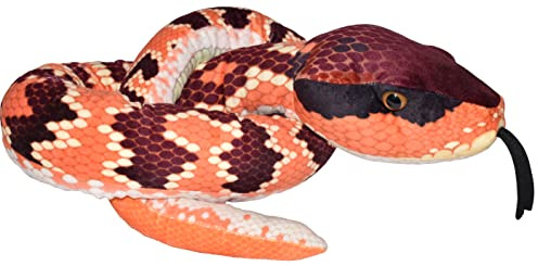 WILD REPUBLIC Plush Snake Östlicher Cottonmouth II, Plüsch-Schlange, Riesen-Kuscheltier, 137 cm, Baby Shower Geschenk, Stofftier, Füllung aus recycelten Wasserflaschen