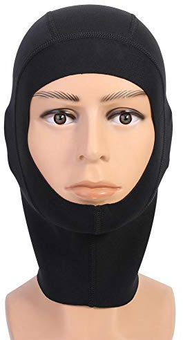 Keenso Tauchmütze, Unisex, 1 mm/3 mm, Schwarz, aus Neopren, zum Schnorcheln, Overall mit Kapuze, Surfmütze (M-1 mm)