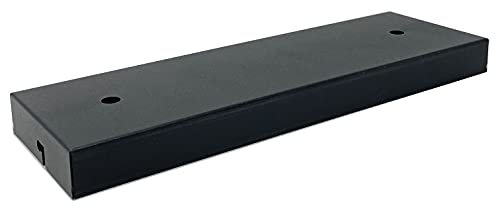 Portalampada E27/Rosone in Metallo Rettangolare. Colori: Bianco, Nero e Rusty (ROSONE 2 FORI 300MM NERO)