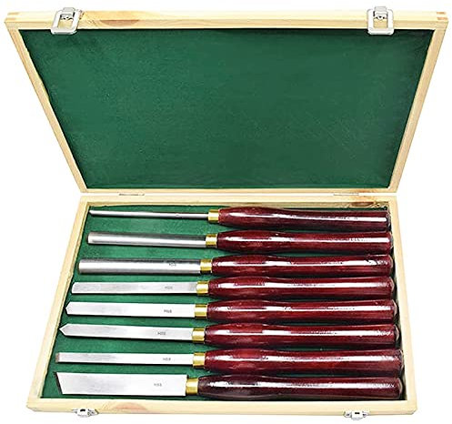 Drechseleisen Drechselbeitel, Drechseleisen Drehmeißel Set, 8 Stück HSS Drechselmesser Set, Holz Drechselsatz, Holzdrehmaschinen Meißel Set Mit Aufbewahrungskoffer Zum Drechseln Drechselbeitel