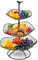 Corbeille à fruits en métal à 3 niveaux pour le comptoir de la cuisine, la table à manger (noir)