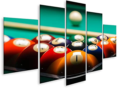 islandburner Bild auf Leinwand Billard Kugeln Billardtisch Wandbild Poster Kunstdruck Bilder