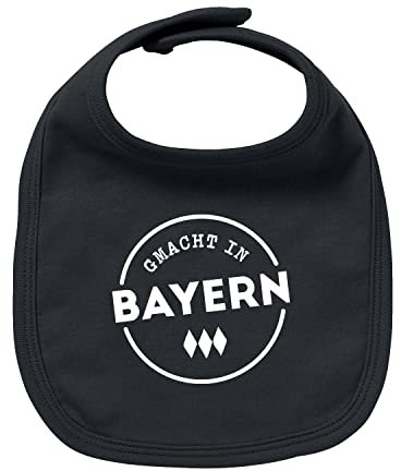 Bavariashop Baby Lätzchen Gmacht in Bayern - schwarz, Kinderlätzchen mit Spruch