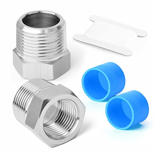 ERGAOBOY 2 uds 3/8 hembra BSP a 1/2 BSP macho forjado reductor buje hexagonal, apto para conexión de tubería