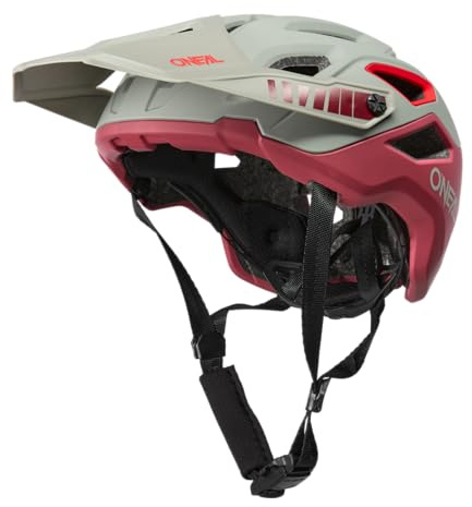 O'NEAL | Mountainbikehjälm | Cykel | Lätt Enduro/spår/Freeride hjälm med 2 skal polykarbonatkonstruktion | Pike hjälm solid | Vuxna | grå/vinröd | L/XL (58–61 cm)