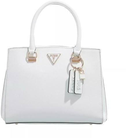 GUESS Women Noelle Girlfriend Satchel Bag, Weiß