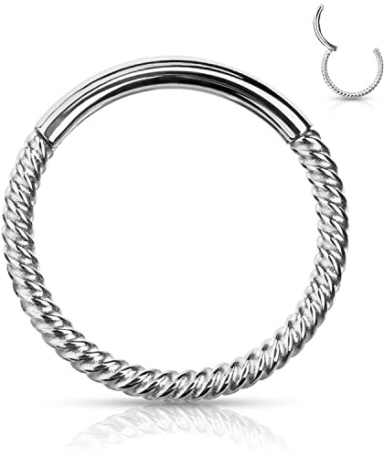 YEBOCIYO Conch Helix Piercing Ring Septum Piercing Tragus Piercing Daith Rook Piercing Nase Piercing Ring Lippe Bauch Augenbraue Brustwarzen Piercing Schmuck Gold Silber 16G(1.2mm)