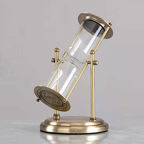 BOSUGE, Leere Flasche Sanduhr Leere Sanduhr 360° drehbar & graviert Sanduhr aus Messing Metall Sanduhr, große einzigartige, antike Sanduhr aus Sanduhrglas for Zuhause, Büro, Schreibtisch, dekorativ (