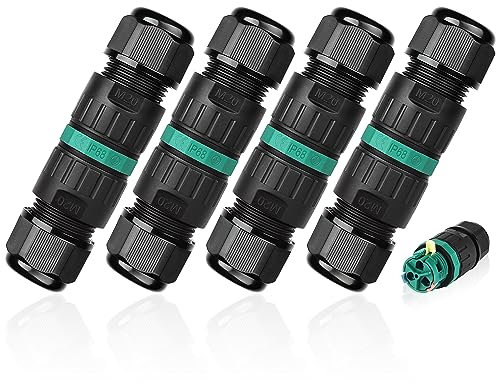 Kabelverbinder Wasserdicht IP68 - YIMIAY Abzweigdosen Wasserdicht mit 3-polig verbindungsklemmen für Ø4-12 mm Kabeldurchmesser für Garten im Freienwasserdicht, 4 Stück